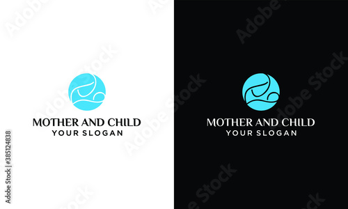 Mom And Baby , Baby Care Logo Design Concept Template , Mother Care Logo . Baby Feet Logo Icon Stock Illustration