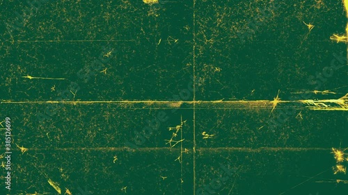 Green grunge background animation. Dirt, dust and scratches