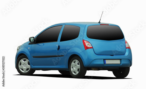 Obraz na płótnie small blue car on white background