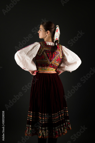 Slovakian folklore. Traditional costume. 