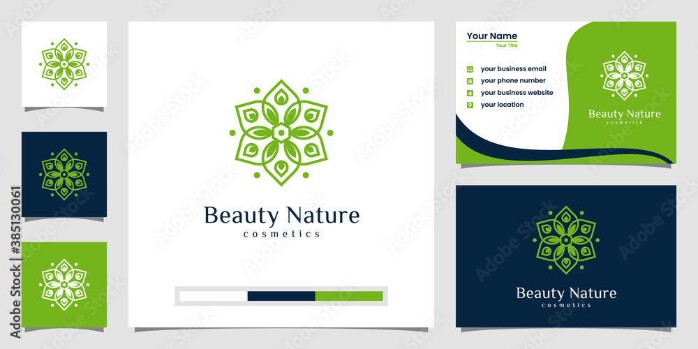 Minimalist floral rose with leaf element logo and business card. logo for beauty, cosmetics, yoga and spa. Minimalist floral rose with leaf element logo and business card. logo for beauty, cosmetics, yoga and spa.