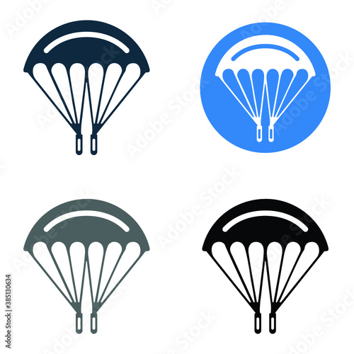 Parachute, skydive icon. Glyph vector isolated on a white background.
 