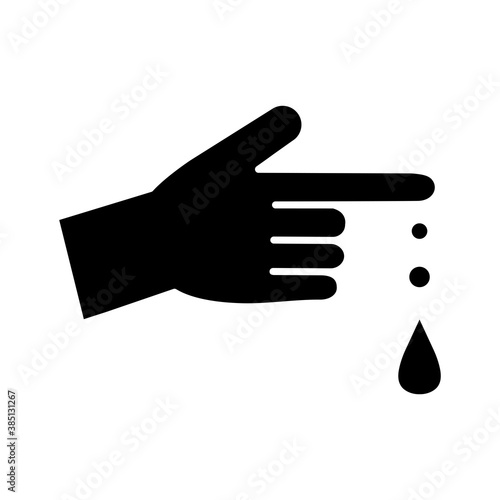 hand with blood drops silhouette style icon design of Medical care health and emergency theme Vector illustration