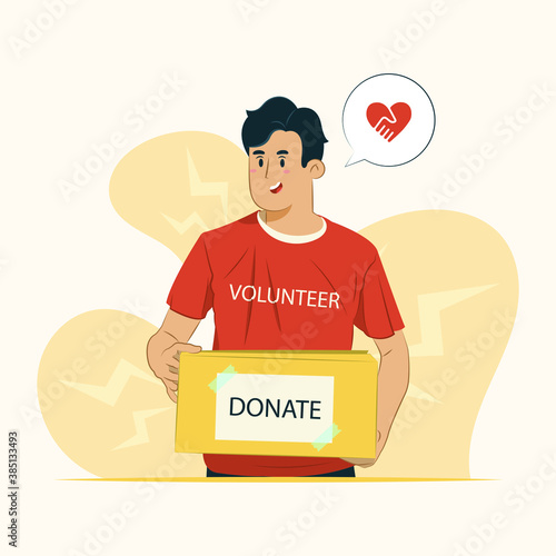 Male volunteer concept illustration