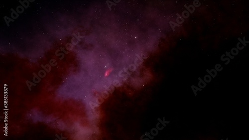 Beautiful nebula in cosmos far away. Space background with realistic nebula and shining stars. Colorful cosmos with stardust and milky way. Infinite universe and starry night. 3d Render