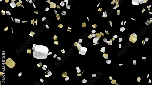 confetti in gold-silver color, used as an overlay