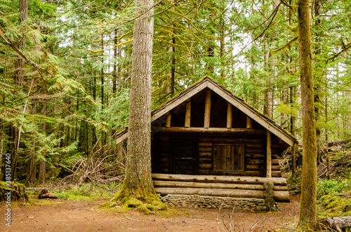 Log Cabin - A little log cabin along the trail in Little Qualicum Falls Provincial Park