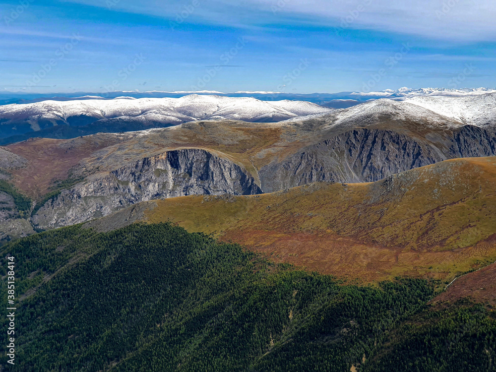 Fototapeta premium View from Kara-Turek mountain pass in Altai