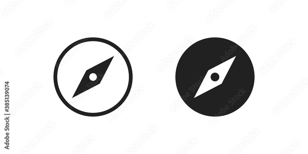 Compas, web icon set. North arrow map symbol. Direction concept in vector flat Compas, web icon set. North arrow map symbol. Direction concept in vector flat