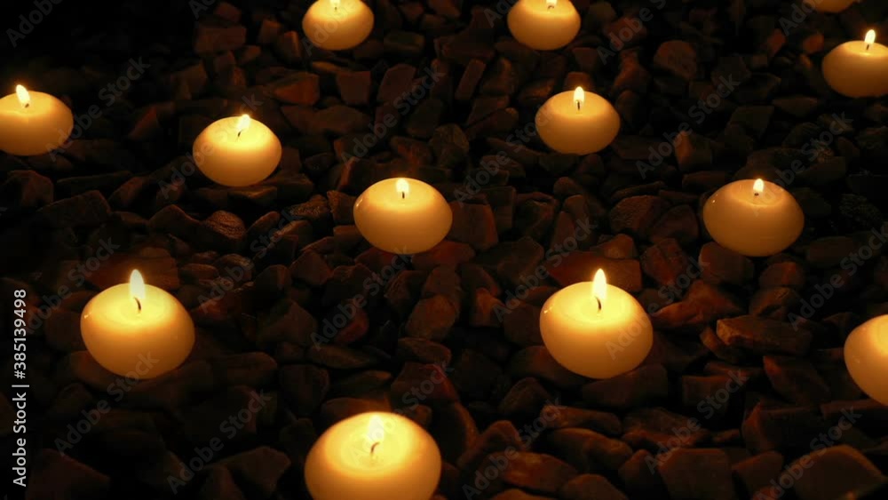 Pretty Candles On Stones At Spa Pretty Candles On Stones At Spa