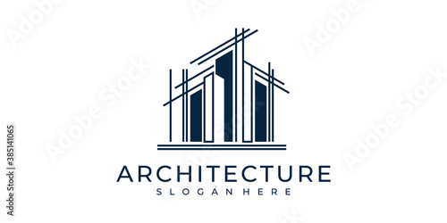 Set logo architecture with line concept logo design inspiration