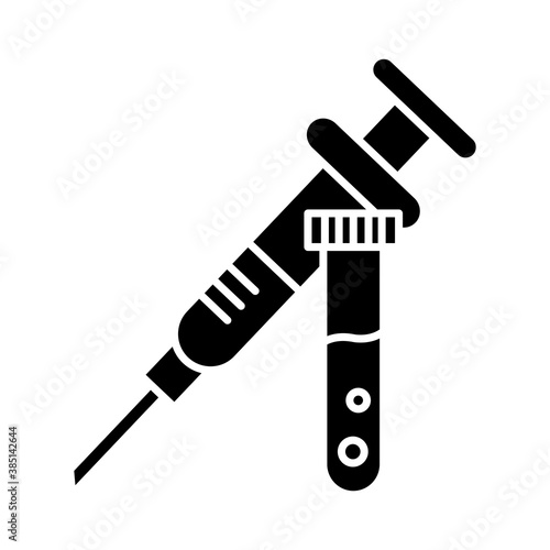injection and tube silhouette style icon design of Medical care health and emergency theme Vector illustration