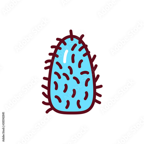 Virus rabies color line icon. Vector illustration
