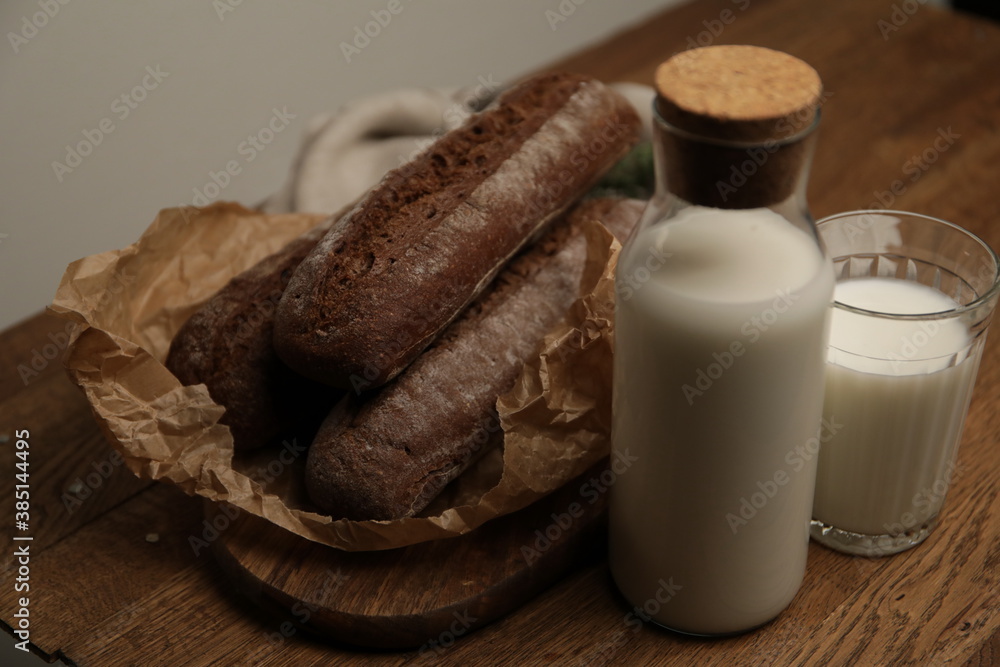 milk and bread milk and bread