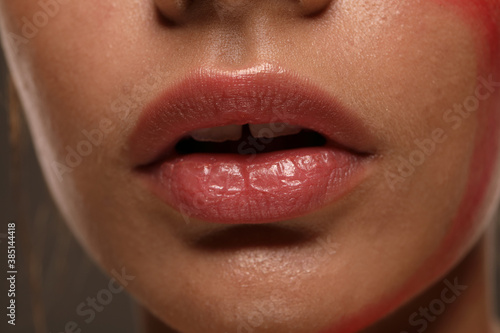close up of a woman lips