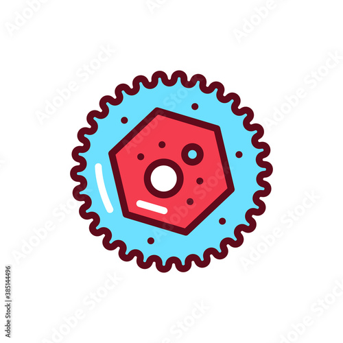 Virus hepatitis b color line icon. Vector illustration