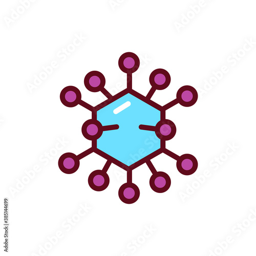 Adenovirus color line icon. Vector illustration. Outline pictogram