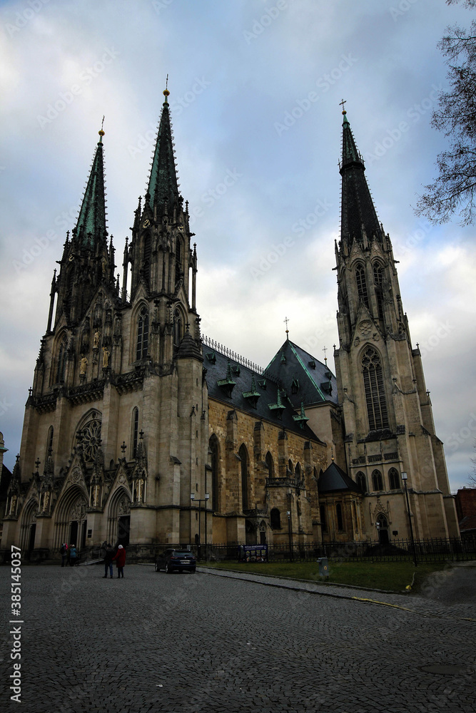 Saint Wenceslas Cathedral view in Olomouc, Czech Republic