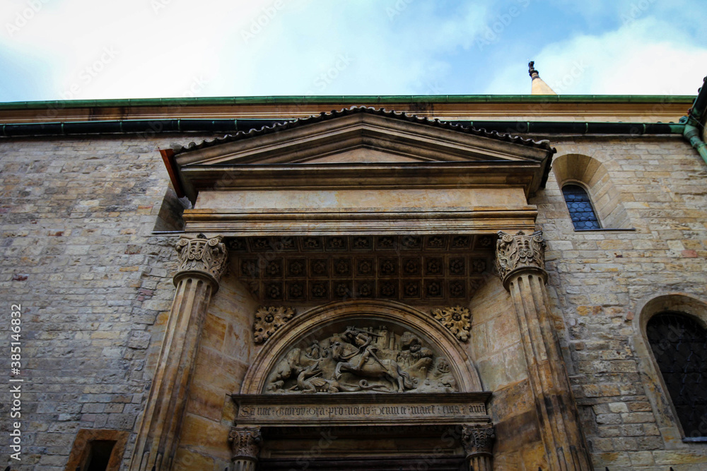 Obraz premium Historical facade view of Prague old city, Czech Republic