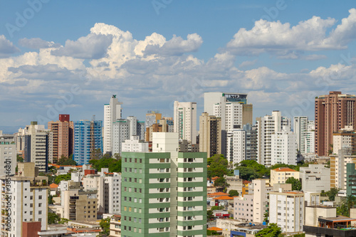  Aerial view of residential buildings in the city of Belo Horizonte, state of Minas Gerais, Brazil.