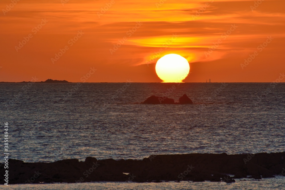 Beautiful sunset in Brittany. France