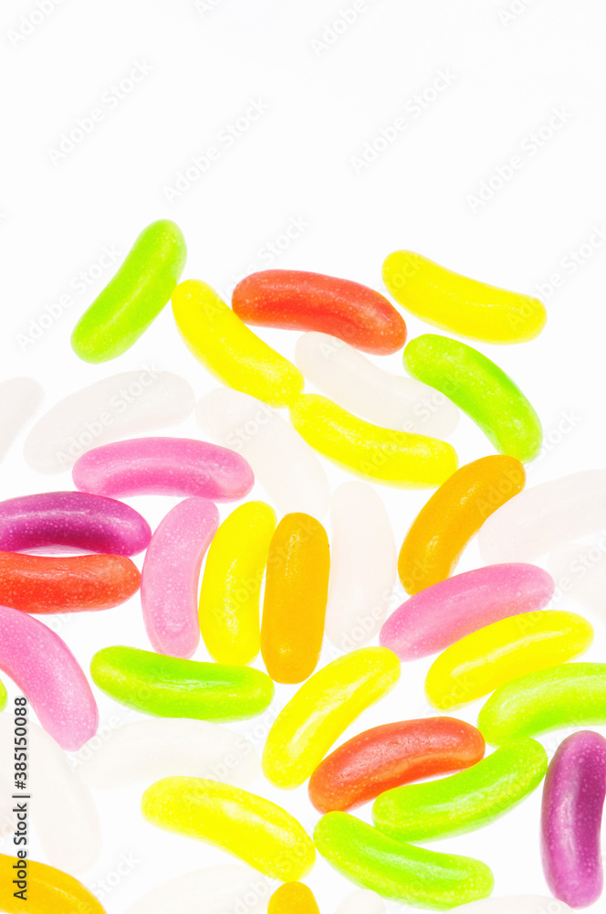 白バックに駄菓子ゼリービーンズ 白バックに駄菓子ゼリービーンズ