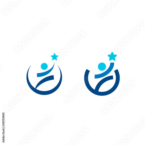 Logo of a human figure reaching for a star