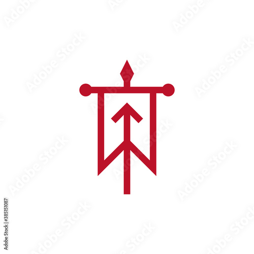 Logo of a pennant with an upward arrow