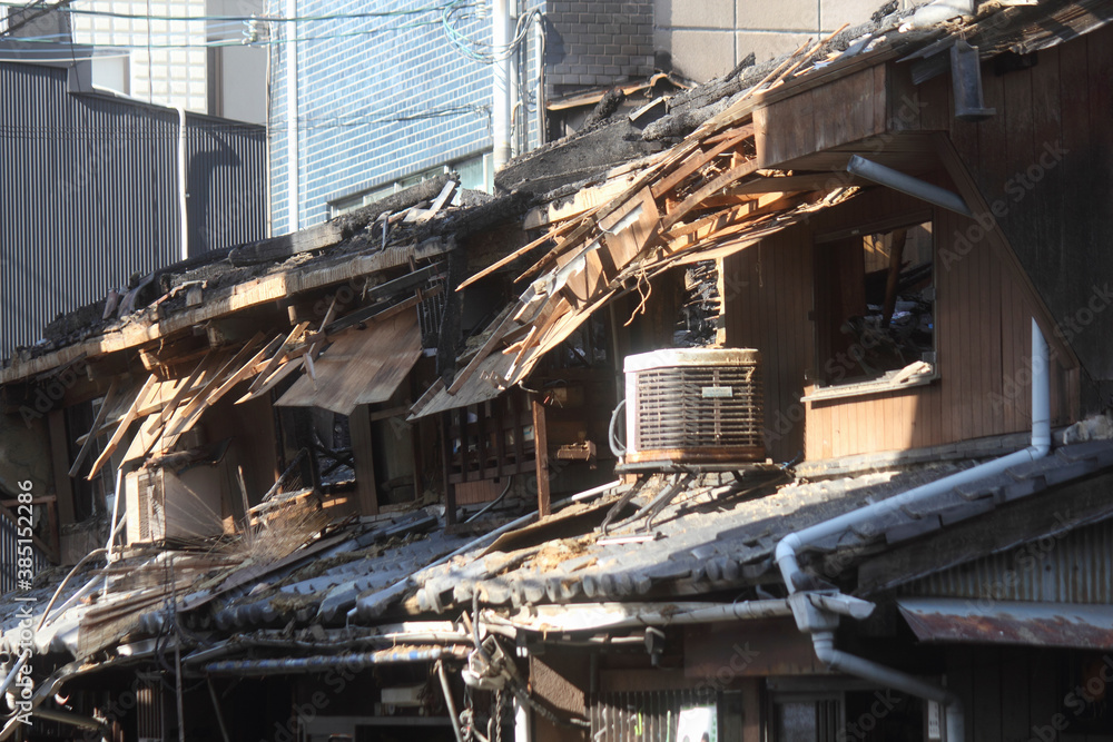 Fototapeta premium 住宅の火災現場