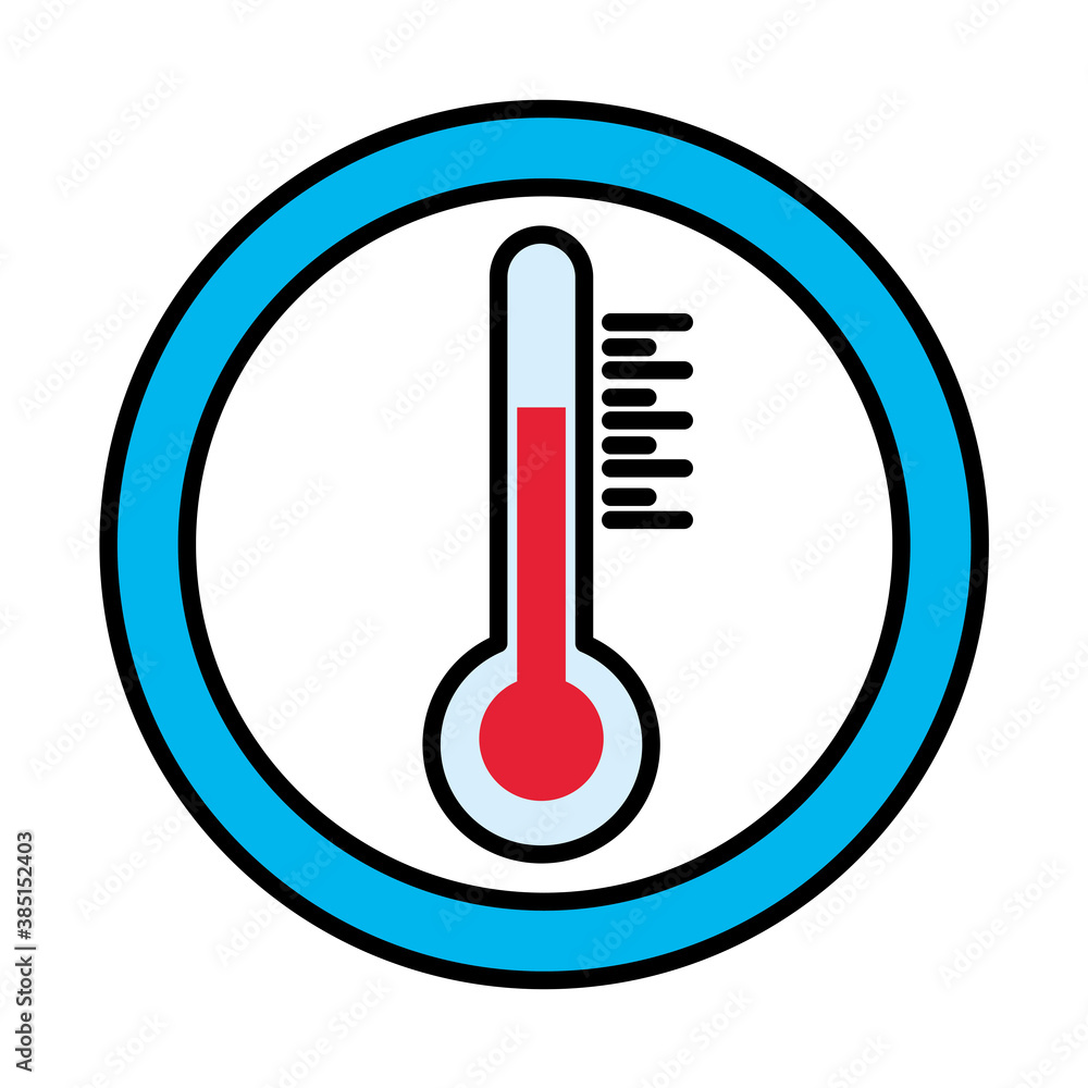 Thermometer in seal stamp line and fill style icon design, Measurement temperature degree scale celsius weather and fahrenheit theme Vector illustration Thermometer in seal stamp line and fill style icon design, Measurement temperature degree scale celsius weather and fahrenheit theme Vector illustration