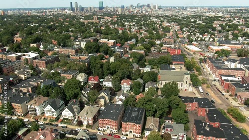 Aerial view of Roxbury Massachusetts East Coast in Summer photo