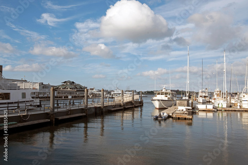 Docked boats, Long Wharf, Boston,USA.  © Catrina