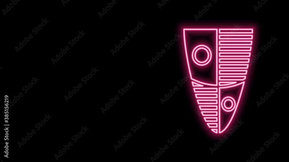 Glowing neon line Shield icon isolated on black background. Guard sign. Security, safety, protection, privacy concept. 4K Video motion graphic animation Glowing neon line Shield icon isolated on black background. Guard sign. Security, safety, protection, privacy concept. 4K Video motion graphic animation