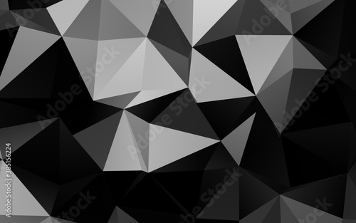 Dark Silver, Gray vector polygon abstract backdrop. © Dmitry