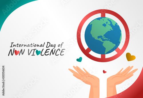 vector graphic of international day of non violence good for international day of non violence celebration. flat design. flyer design.flat illustration.