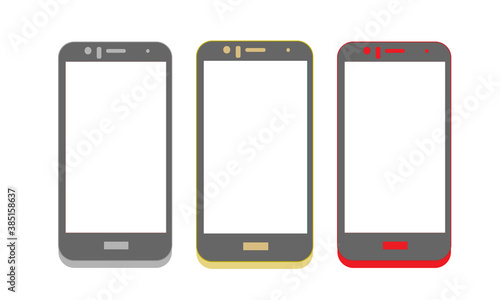 スマホのスマホ画面（色違い、シルバー、ゴールド、赤）