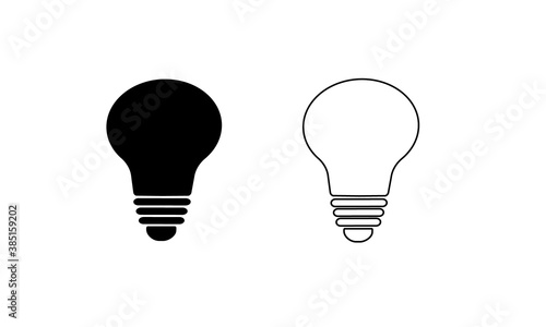 電球のアイコン（塗ありと線画）