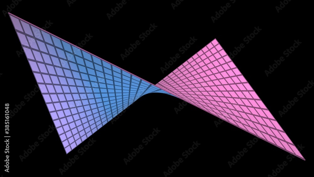 Hyperbolic paraboloid mathematical geometry. 3d rendering illustration Hyperbolic paraboloid mathematical geometry. 3d rendering illustration