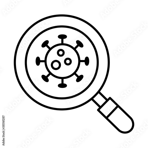 covid 19 virus in lupe line style icon design of 2019 ncov cov and coronavirus theme Vector illustration