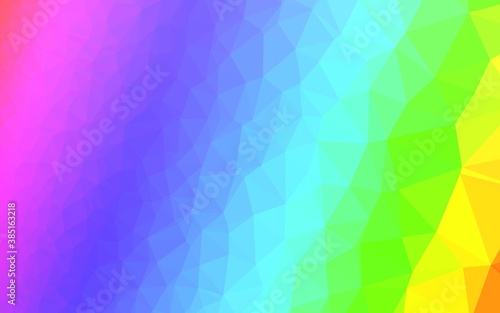 Wallpaper Mural Light Multicolor, Rainbow vector low poly layout. Torontodigital.ca