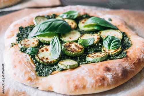 Homemade vegan pizza photo