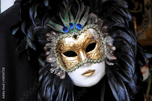Fotografi Mask, carnevale, carnival in Venice 2010, Venice, Veneto, Italy, Europe