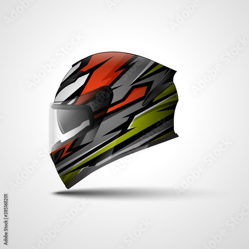 Racing Sport helmet wrap decal and vinyl sticker design