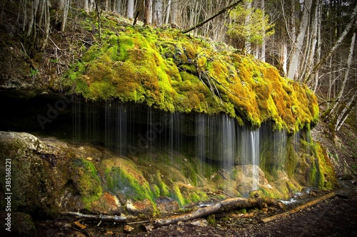 Waterfall, mossy, Wutachschlucht gorge, Black Forest, Baden-Wuerttemberg, Germany, Europe photo