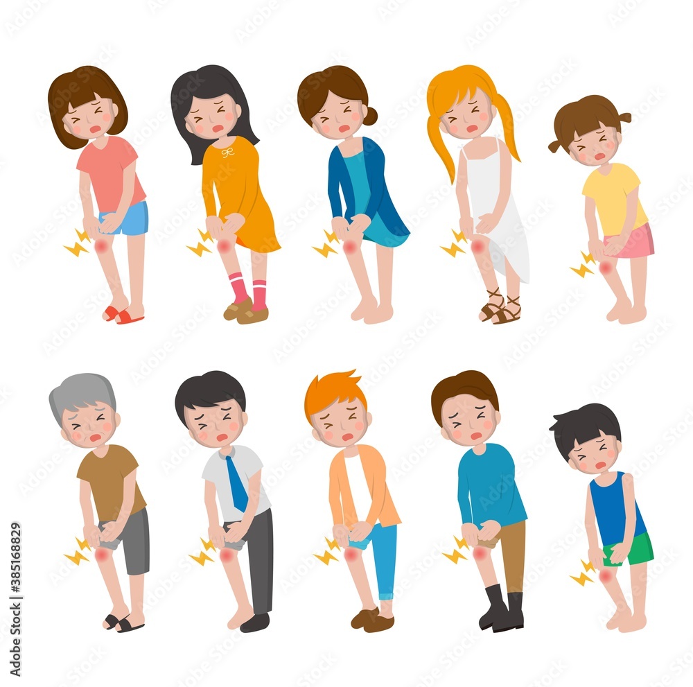 10 kinds of cartoon characters vector set of man and woman with children, bones, knees, soreness 10 kinds of cartoon characters vector set of man and woman with children, bones, knees, soreness