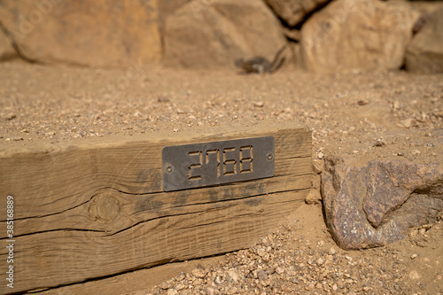 2768 sign marks the top step of the Manitou Incline hike in Colorado photo