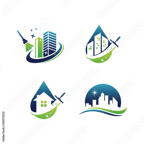 City cleaning, House Cleaning, Cleaning Service Business Logo
