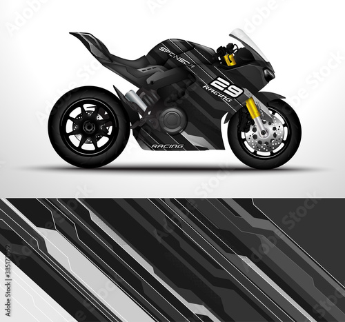 Racing sport motorcycle wrap design