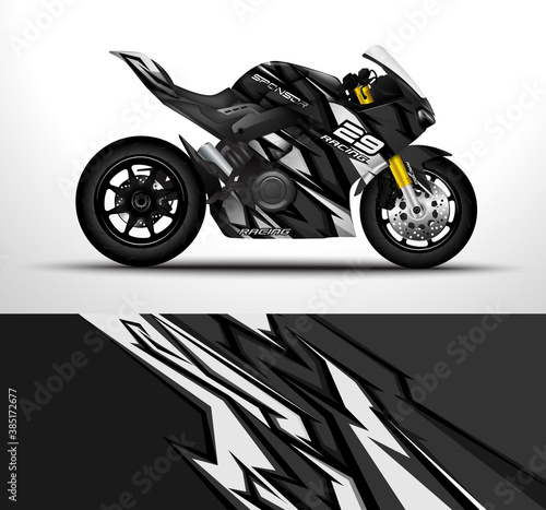Racing sport motorcycle wrap design