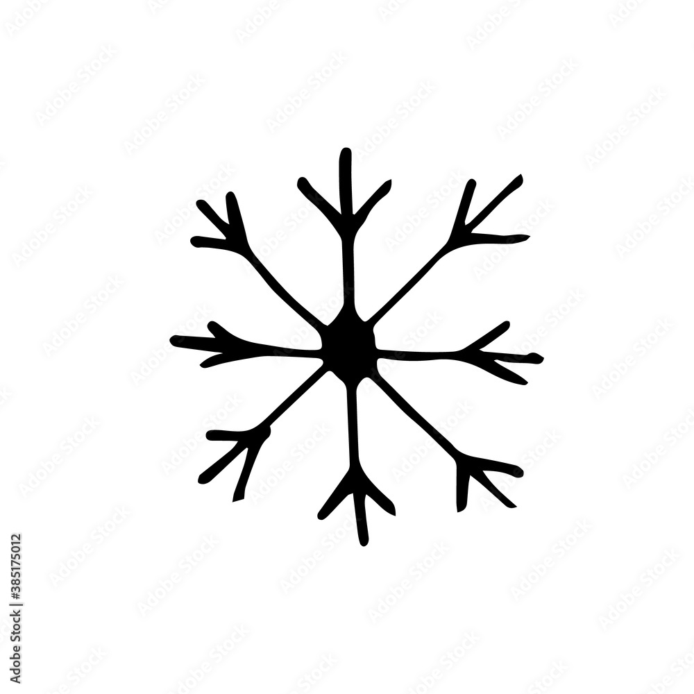 Fototapeta premium Hand drawn doodle snow flakes.